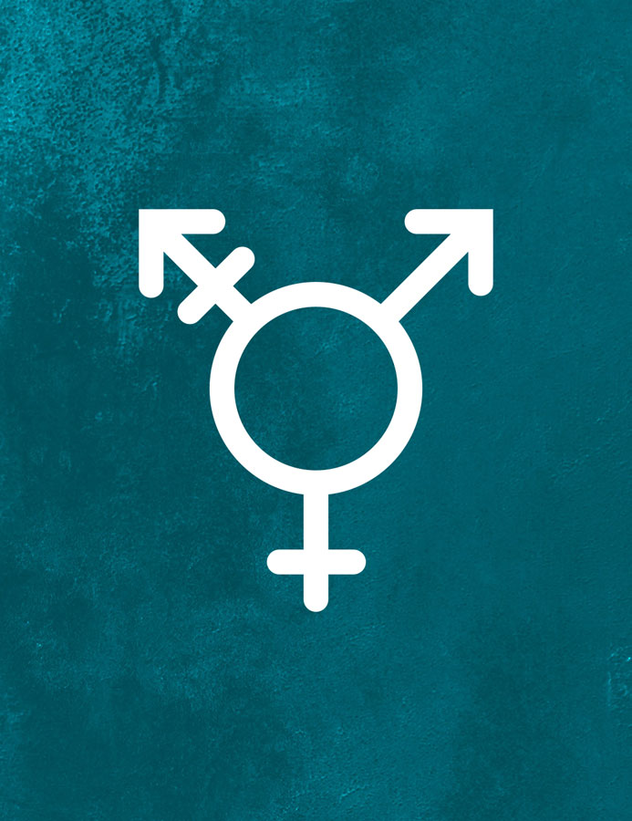 Weißes Zeichen für sexuelle Diversität auf petrolfarbenem Untergrund Essay machtsensibilisierte Haltung Geschlechter Machtkategorie Shenja Kerepesi